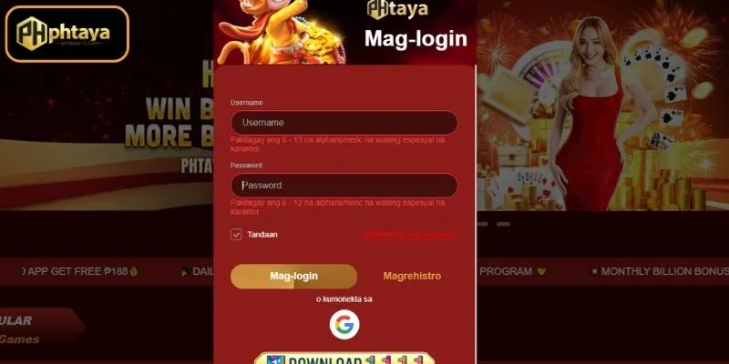 Proseso kung paano Mag login sa PHTAYA nang mabilis